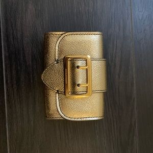 Burberry Gold Leather Cardholder